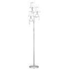 Lampadaire simplicity, enchrome et verre avec 3 abat-jour blancs