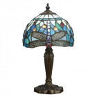 Lampe 20 cm dragonfly blue, verre et résine