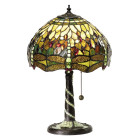 Lampe 30 cm dragonfly green, verre et résine