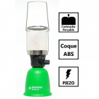 Lampe a gaz lg 400. Lampe camping piezo. Coque abs. Lampe de camping pour bouteille de gaz 190g perçable