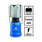 Lampe a gaz portative piezo ke2013 kemper- lampe camping coque abs - lampe de camping pour cartouche gaz 190g