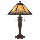 Lampe arden, bronze et verre tiffany