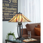 Lampe asheville, bronze et verre tiffany