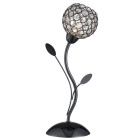 Lampe bellis ii, en chrome noir et verre