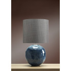 Lampe blue globe, porcelaine, sans abat-jour