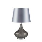 Lampe cantata, chrome et verre fumé, avec abat-jour