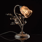 Lampe de table argentée flora 1 ampoule 31 cm