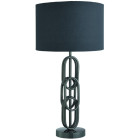 Lampe de table chrome noir et abat-jour tissu noir