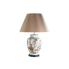 Lampe orange flowers, porcelaine, sans abat-jour