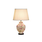 Lampe pink carnations, porcelaine, sans abat-jour
