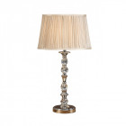 Lampe polina, nickel et cristal, abat-jour beige 29 cm