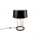 Lampe premium, cuivre, avec abat-jour noir