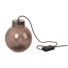 Lampe raw, acier et verre, marron