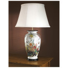 Lampe rose, porcelaine, sans abat-jour