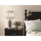 Lampe stateroom, nickel antique, avec abat-jour