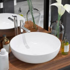 Vidaxl lavabo ronde céramique blanc 41,5 x 13,5 cm