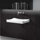 Lavabo suspendu rectangulaire - solid surface blanc mat - 68x45 cm - unic