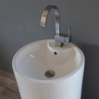 Lavabo totem cylindre - céramique blanc - 46x82 cm - sigma