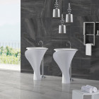 Lavabo totem ovale - solid surface - 67x90 cm - arum