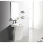 Lavabo totem rectangulaire - solid surface blanc mat 58x83 cm - slide
