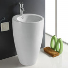 Lavabo totem rond - céramique blanc - 50x85 cm - ove