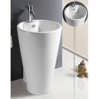 Lavabo totem rond - céramique blanc - 53x81 cm - star