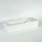 Lave main rectangulaire gain de place droite - céramique blanc - 38x15 cm - minimalist