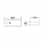 Lave main rectangulaire gain de place gauche - céramique noire - 38x15 cm - minimalist