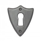 Entrée de meuble ecusson rustique vieil argent lot de 2