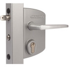 Serrure à clé pour portail industriel, couleur gris - locinox - Type de profil au choix