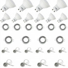 Lot de 10 kits spot led gu10 5 watt (eq. 50 watt) - support gris - couleur éclairage et support au choix