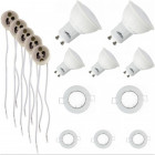 Lot de 5 kits spot led gu10 5 watt (eq. 50 watt) - support blanc - couleur éclairage et type de support au choix