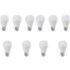 Lot de 10 ampoules led e27 12 watt (eq. 75 watt) - couleur - blanc chaud 3000°k