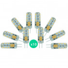 Lot de 10 ampoules LED G4 1,5 watt (eq. 10 watt) - Couleur eclairage - Blanc chaud 3000°K