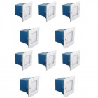 Lot de 10 appliques encastrables carré ip 54 0,6 watt pour extérieur - couleur éclairage au choix