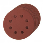 Lot de 10 disques auto-agrippants perforés 115 mm - Grains assortis