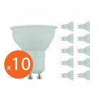 Lot de 10 spots led GU10 5 watt 400 lumen (eq. 50 watt) - 120° - Couleur eclairage - Blanc froid