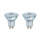 Lot de 2 spots led gu10 par16 36° 4,3 watt (eq. 50 watt) - couleur - blanc neutre 4000°k