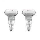 Lot de 2 ampoules led e14 r50 verre clair 2,8 watt (eq. 19 watt) blanc chaud