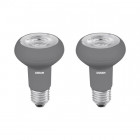 Lot de 2 ampoules led e27 r63 avec radiateur 5 watt (eq. 64 watt) blanc chaud