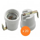 Lot de 20 douilles E27 céramique - Forme - Simple
