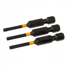 Lot de 3 embouts de vissage impact carrés - R1 - 50 mm