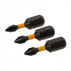 Lot de 3 embouts de vissage impact Phillips - PH1 - 25 mm
