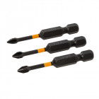 Lot de 3 embouts de vissage impact Phillips - PH1 - 50 mm