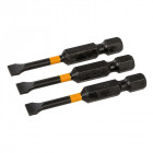 Lot de 3 embouts de vissage impact plats - SL6 - 50 mm