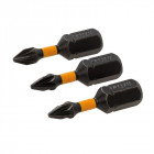 Lot de 3 embouts de vissage impact Pozidriv - PZ1 - 25 mm