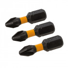 Lot de 3 embouts de vissage impact Pozidriv - PZ2 - 25 mm