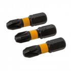 Lot de 3 embouts de vissage impact Pozidriv - PZ3 - 25 mm