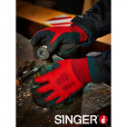 Lot de 3 gants de travail milieux humides singer - avec picots tricoté polyamide enduction pvc - Taille au choix