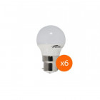 Lot de 6 ampoules led B22 4 watt (eq. 30 watt) - Couleur eclairage - Blanc chaud 3000°K